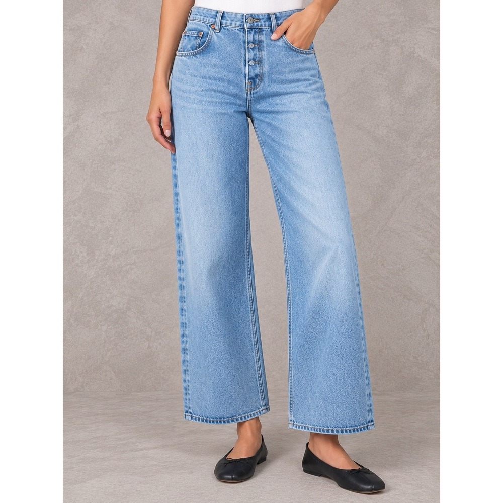 Citizens of Humanity Gaucho Jeans Womens 31x27 Blue Wide Leg Crop High Rise